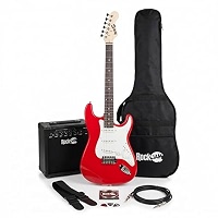ロックジャム　Rock JAM　エレキギター レッド RockJam Electric Guitar Kit with Amp, Bag, Whammy, Strap, Lead